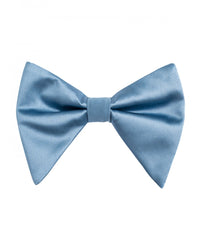 Cornflower Blue Satin Long Bow-Tie & Pocket Square