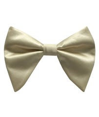 Ivory Satin Long Bow-Tie & Pocket Square