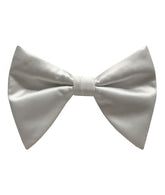 White Satin Long Bow-Tie & Pocket Square