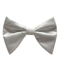 White Satin Long Bow-Tie & Pocket Square