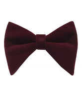 Burgundy Velvet Long Bow Tie & Pocket Square