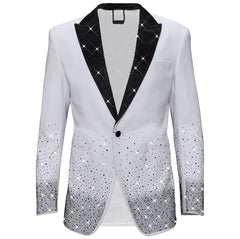 Barocco SB436-W White & Black Rhinestone Blazer