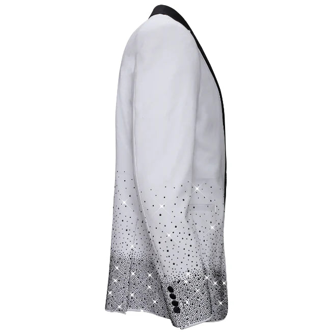Barocco SB436-W White & Black Rhinestone Blazer