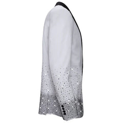 Barocco SB436-W White & Black Rhinestone Blazer