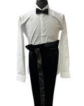 Barabas men's rhinestone Greek key pattern pants