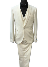Malone Three Piece Standard Ivory Suit