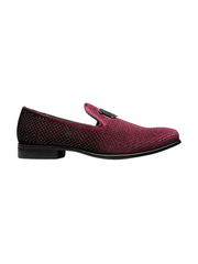 Stacy Adams Burgundy Swagger Studded Slip On Loafer