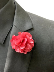 Coral Flower Lapel Pin
