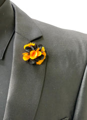 Black & Yellow Flower Lapel Pin