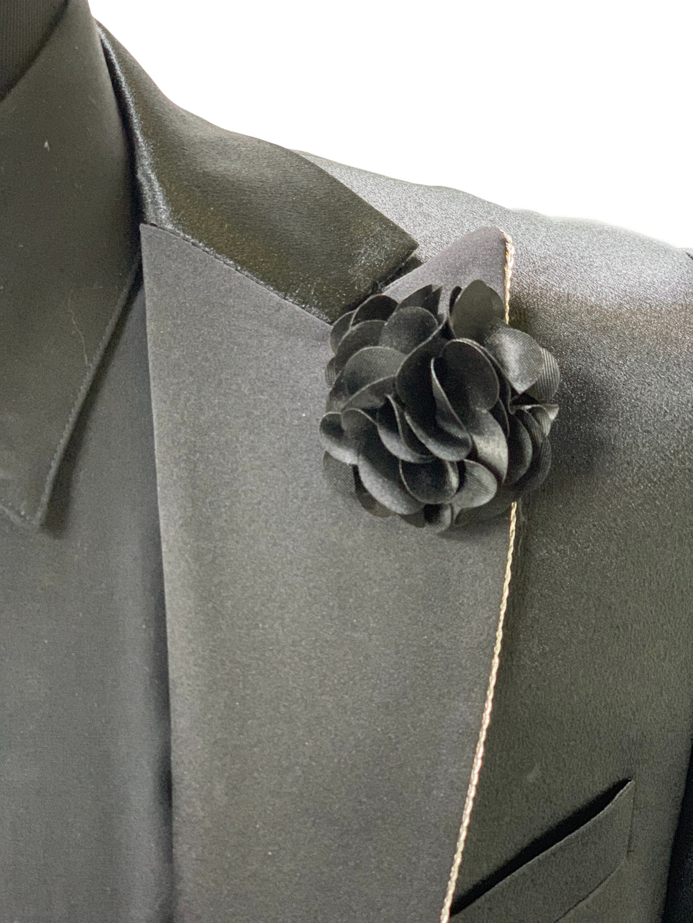 Black Flower Lapel Pin
