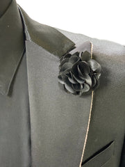Black Flower Lapel Pin