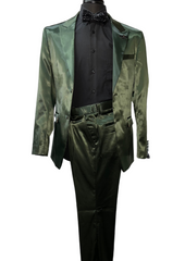 Barabas Forest Green Satin Formal Suit
