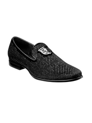Stacy Adams Black Swagger Studded Slip On
