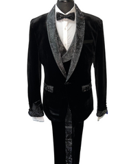 Barabas men's rhinestone Greek key pattern pants