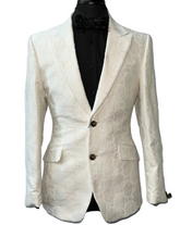 Barabas Blazer Cream Contrasting G-Print Design
