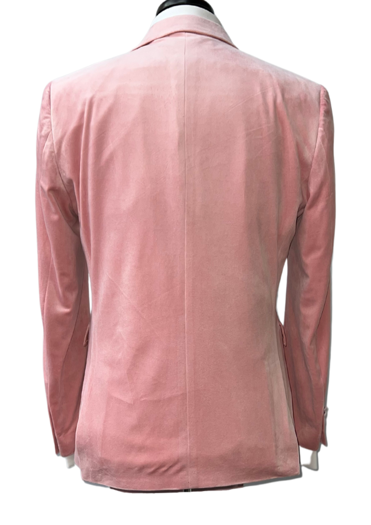 Biarelli Double Breasted Light Pink Suede Suit