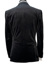 Biarelli Double Breasted Black Suede Suit