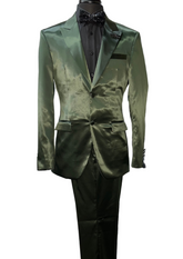 Barabas Forest Green Satin Formal Suit