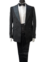 Biarelli Double Breasted Black Sparkle Suit