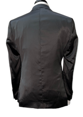Biarelli Double Breasted Black Satin Suit