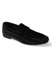 After Midnight Black & Silver Velvet Formal Loafer