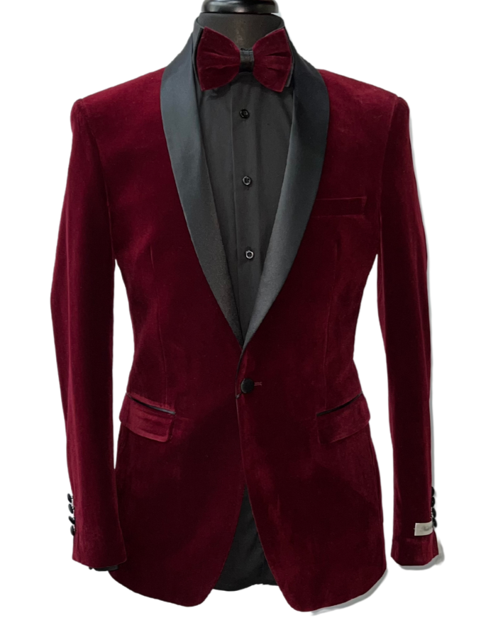 Needle & Stitch Formal Wine Velvet Blazer