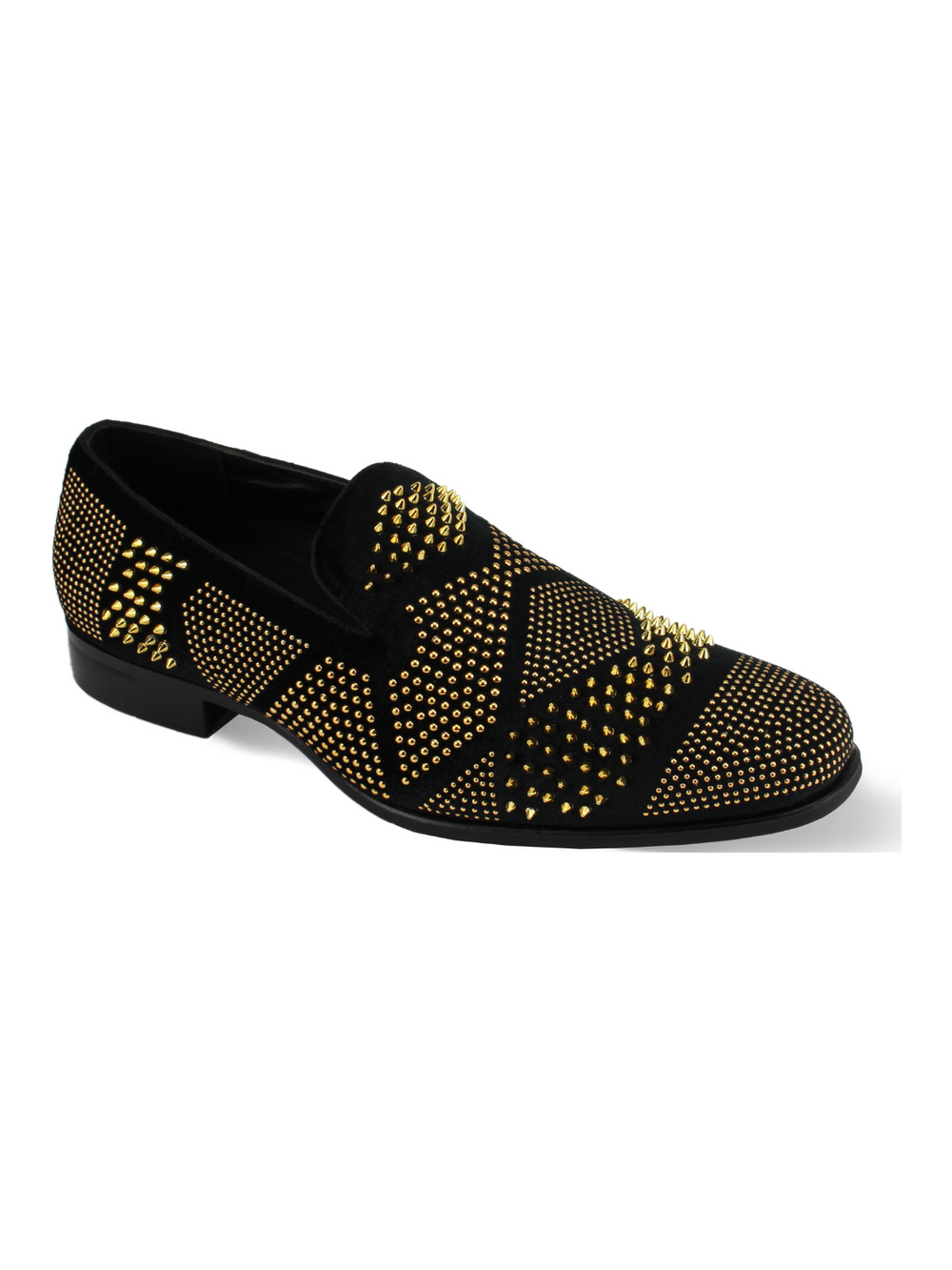 After Midnight Black & Gold Velvet Formal Loafer