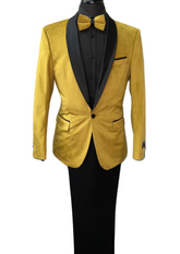 Retro Paris Yellow & Black Velvet Suit