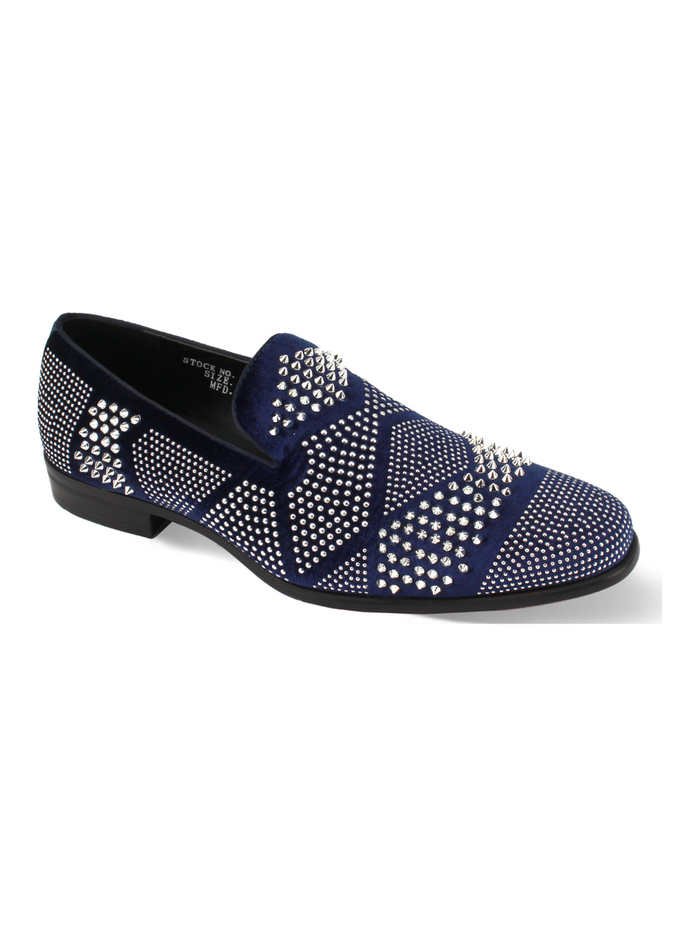 After Midnight Navy Blue & Silver Velvet Formal Loafer