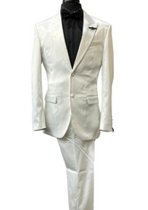Barabas White Satin Formal Suit