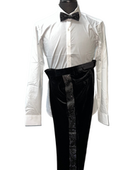 Barabas men's rhinestone Greek key pattern pants