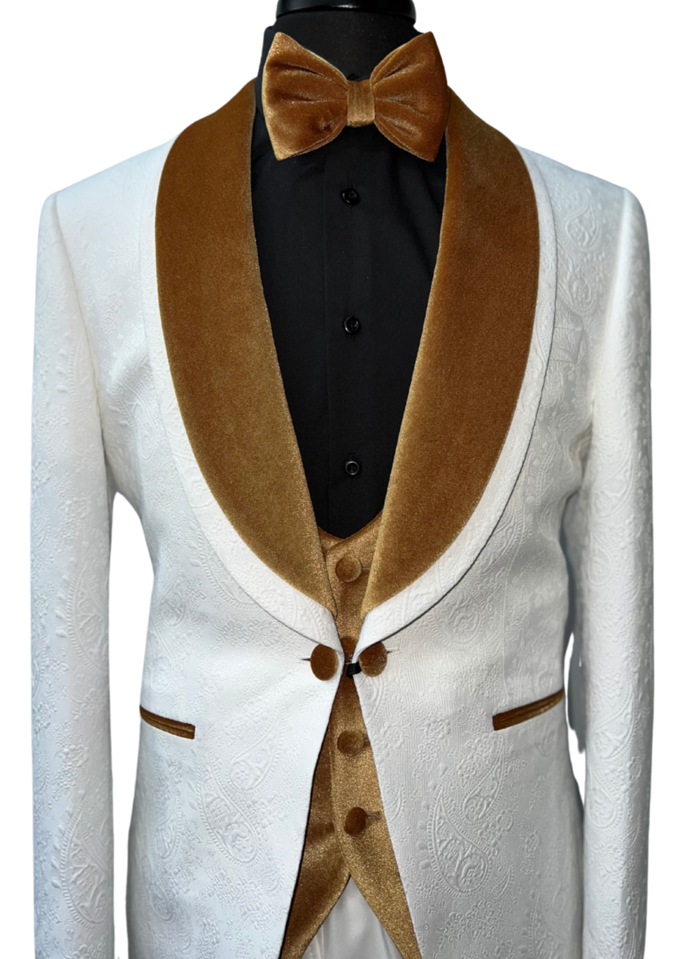 Quesste Off-White & Gold Turkish Suit
