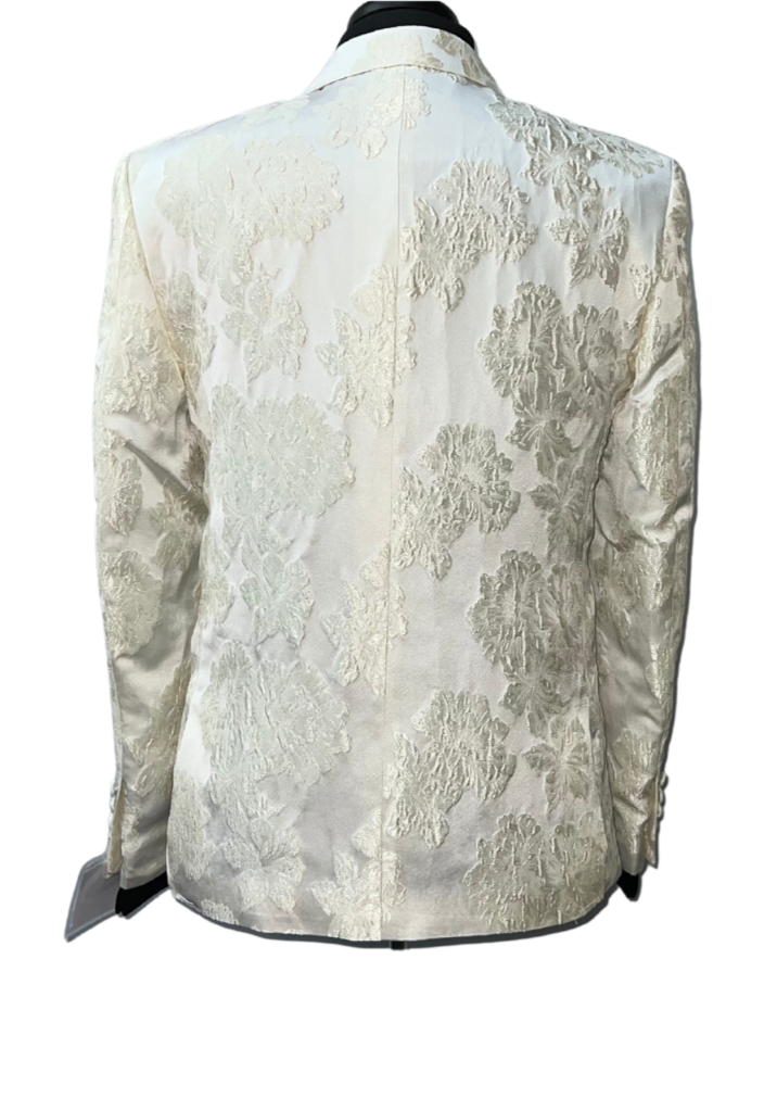 Blu Martini Off-White Floral Patterned Blazer