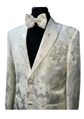 Blu Martini Off-White Floral Patterned Blazer