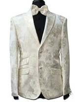 Blu Martini Off-White Floral Patterned Blazer