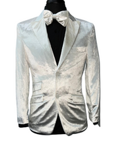 Blu Martini White Shiny Velour Blazer