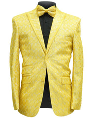 Blu Martini Yellow Floral Lace Blazer