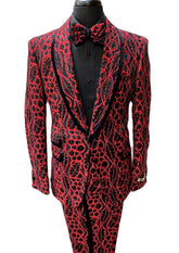 Giovanni Testi Black & Red Pattered Suit