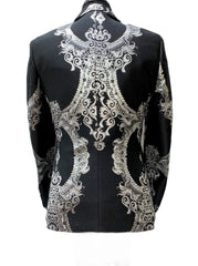 Biarelli Black & Silver Damask Formal Suit