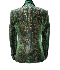 Giovanni Testi Green & Nude Cheetah Print Suit