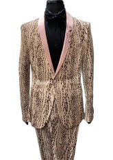 Giovanni Testi Nude & Pink Cheetah Print Suit