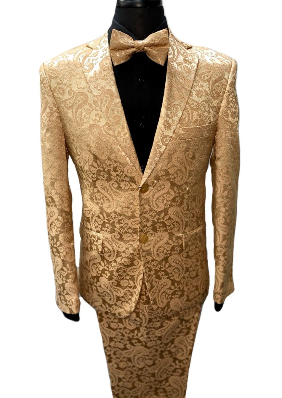 Blu Martini Paisley Glitter Gold Suit