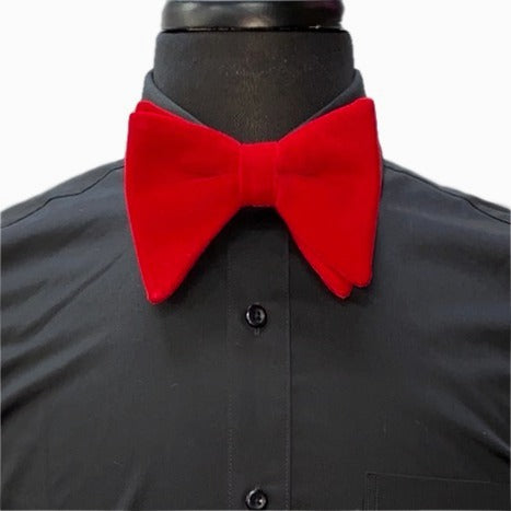 Red Velvet Long Bow-Tie & Pocket Square
