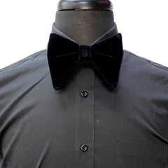 Black Velvet Long Bow-Tie & Pocket Square