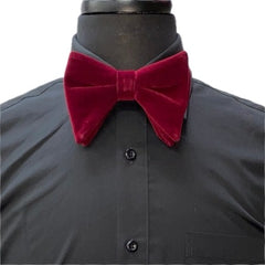 Burgundy Velvet Long Bow-Tie & Pocket Square
