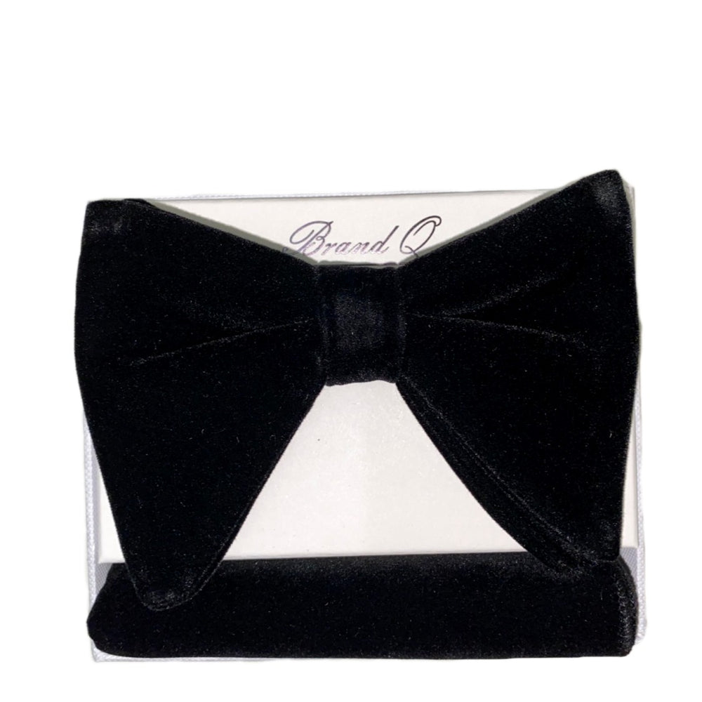 Black Velvet Long Bow-Tie & Pocket Square