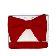 Red Velvet Long Bow-Tie & Pocket Square