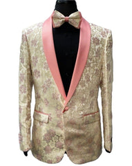 Tazzio Rose Shiny floral Print Design Blazer