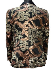 Empire Embroidered Leaf Design Blazer