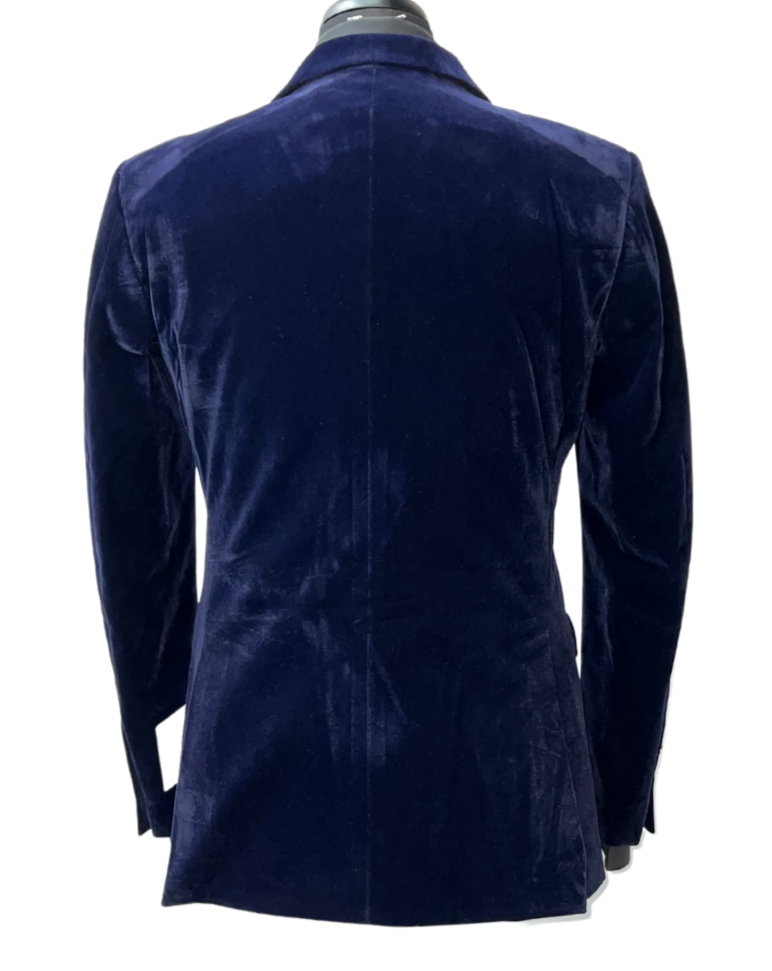 Kent & Park Navy Velvet Single Breasted Blazer